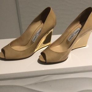 Jimmy Choo peep toe wedge heel 6-1/2(36.5)